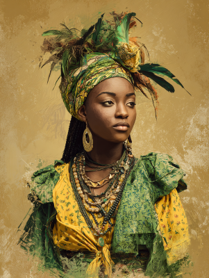 Fată africană de gobelin