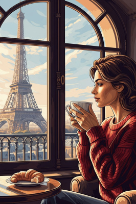 Portret cu cafea la Turnul Eiffel