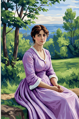 Femeie modernă cu rochie Lilla și broderie pe gobelin – 25-791