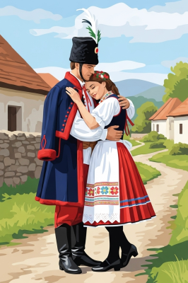 Romantismul din vremurile de odinioară - Tânărul husar și iubita sa