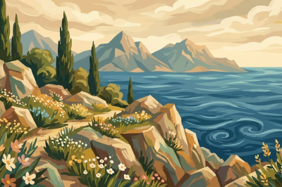 Stânci și ocean