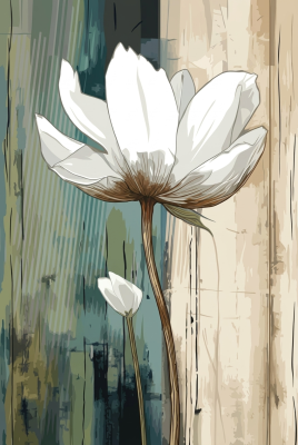 Floare albă abstractă