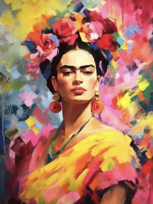 Portret colorat al Fridei Kahlo