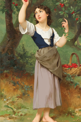 Reproducere a gobelin de Emile Munier - Cireșe cules