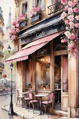 Cafe parizian cu flori