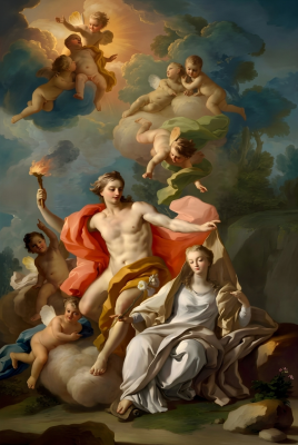 Anton Raphael Mengs - Reproduceri de broderie pentru Apollon, Mnemosyne și cele nouă muze