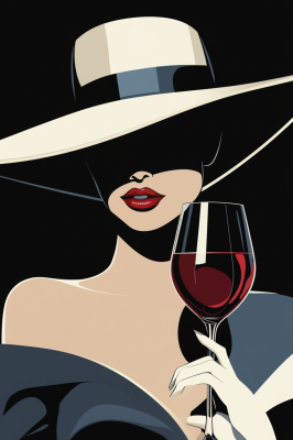 Femeie elegantă cu pahar de vin