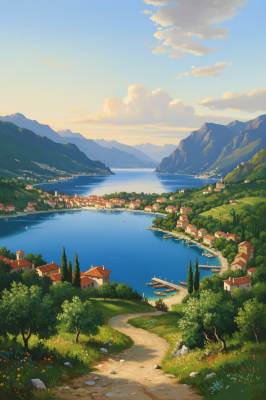 Peisaj lacustru italian – BG26-0150