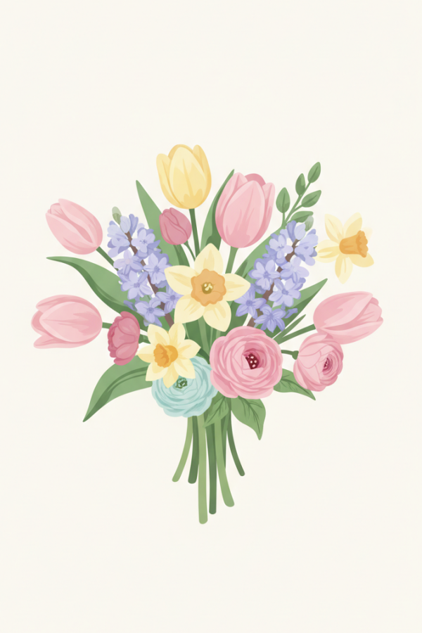 Buchet de flori în spiritul primăverii