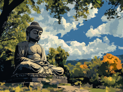 Statuie de piatră Buddha