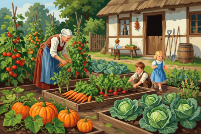 Grădină rurală cu legume