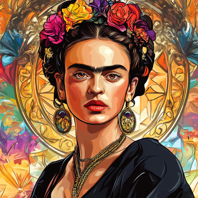Portretul Frida Kahlo în stilul lui Alphonse Mucha. – FR24-017