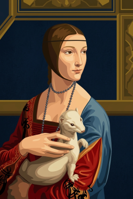 Reconstituire a femeii cu ermine, inspirată de Leonardo da Vinci – BG26-0580