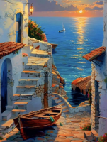 Apus de soare în orașul mediteranean