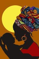 Doamnă africană cu un bebeluș