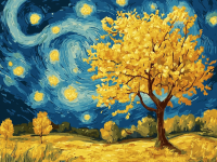 Peisaj de seară în stil Van Gogh
