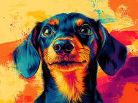 Câinele dachshund Tatăl Tacsi