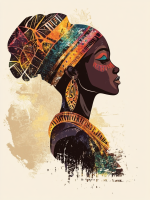 Portret profil al femeie africană