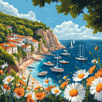 Golf de mediteran cu flori – 25-419