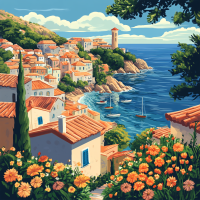 Golf de mediteran cu flori – 25-420