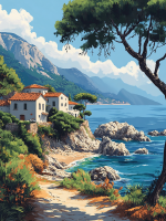 Oraș mediteranean la malul mării – 25-536