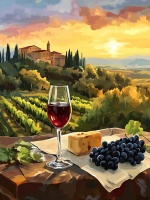 Apus de soare, Toscana, Chianti, Vin