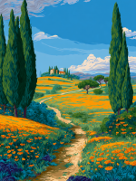 Toscana cu flori galbene