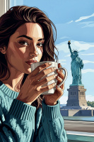 Portret de cafea la Fântâna Libertății