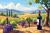 Peisaj de culesul viei în Toscana