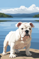 Portret cu buldog englezesc pe gobelin – 25-878