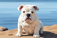 Portret canin - Bulldog englez la lac – 25-892
