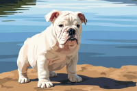 Portret canin - Bulldog englez la lac – 25-897