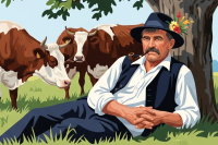 Un păstor fumând tobaco