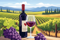 Peisaj toscan și natură moartă cu gobelin broderie – 25-936