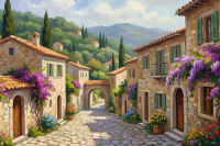 Peisaj urban dintr-un orășel italian