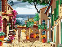 Curte mediteraneană cu flori