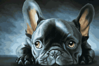 Câine Bulldog Francez nu prea fericit