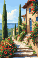 Peisaj mediteranean cu flori – BG26-0095