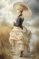 O女性 elegantă cu umbrelă