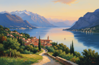 Peisaj lacustru italian – BG26-0151