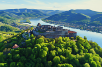 Peisaj cu castelul de la Visegrád – BG26-0156