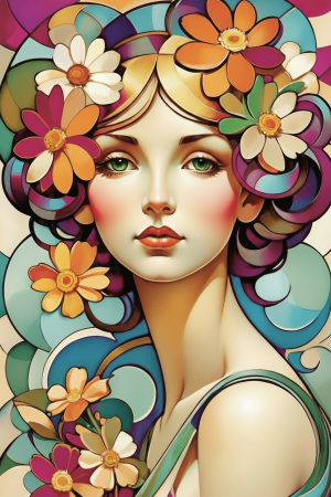 Stil Alphonse Mucha - Variația 1 – BG26-0163