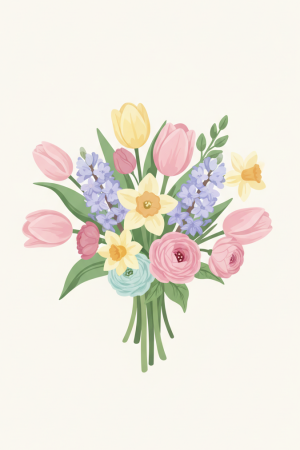 Buchet de flori în spiritul primăverii