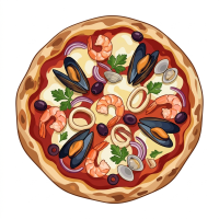 Pizza cu fructe de mare