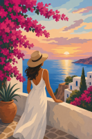Viață de femeie mediteraneană pe terasă
