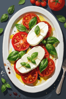 Salată Caprese pe platou