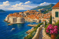 Panorama litorală a Dubrovnikului