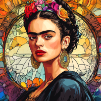 Portretul Frida Kahlo în stilul lui Alphonse Mucha. – FR24-010