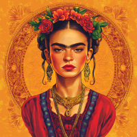 Portretul Frida Kahlo în stilul lui Alphonse Mucha. – FR24-014