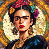Portretul Frida Kahlo în stilul lui Alphonse Mucha. – FR24-015